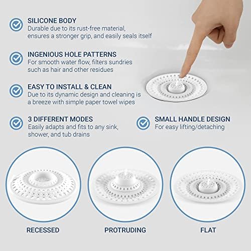 Self-Sealing Hair Catcher for Bath Kitchen