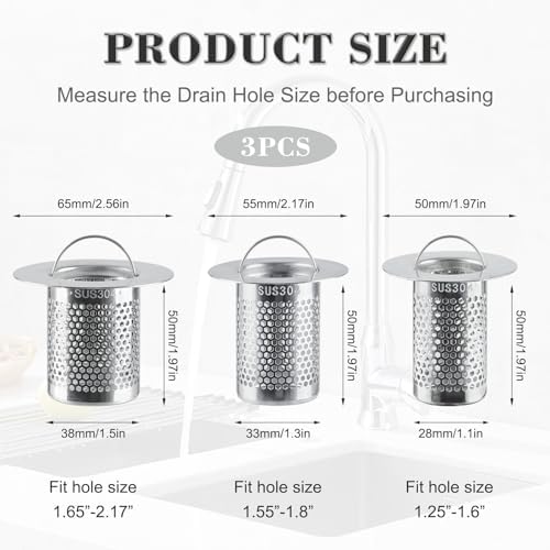 HO-K LOSS Stainless Steel Sink Strainer with Handle