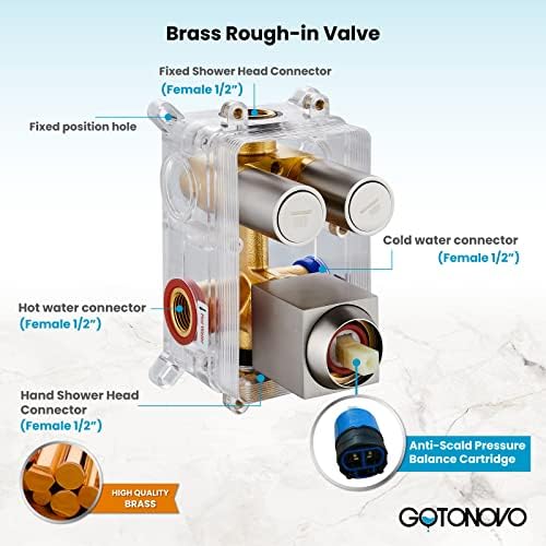 Gotonovo Push Button Rain Shower System