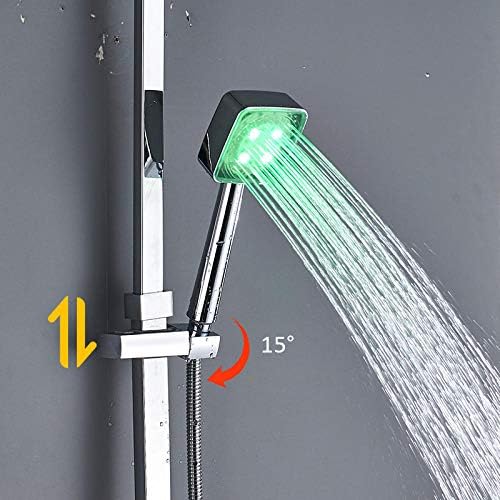 Durable Brass LED Bath Shower Faucet Set with 3-Way Mix Rainfall Spray