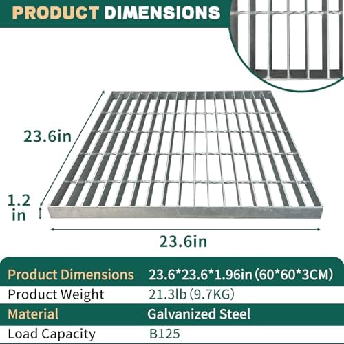 Outdoor Drain Cover 236in x 236in Steel Grates