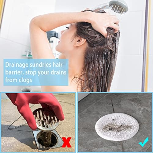 QiyuanLS 4-Pack Silicone Drain Hair Catchers for Kitchen Bath Use