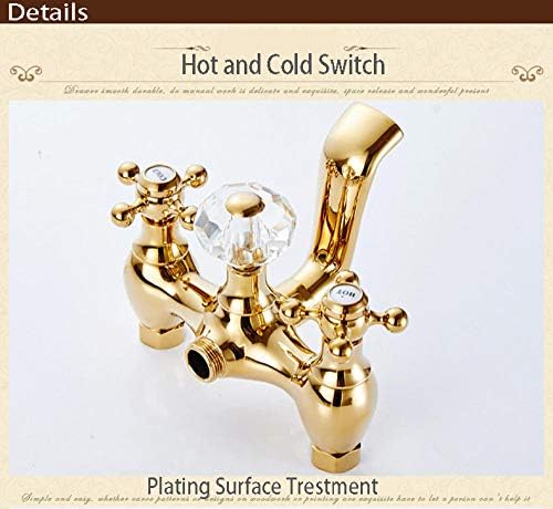 Gougeltd Gold Brass Bathtub Faucet Set