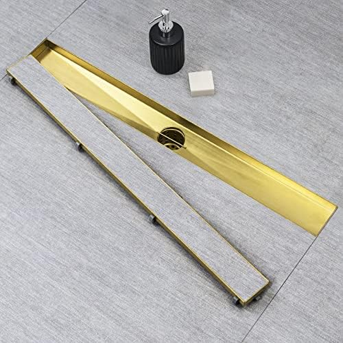 SaniteModar Gold Stainless Steel Linear Shower Drain Durable and Efficient