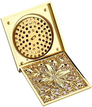 Jerliflyer Antique Square Floor Drain with Strainer for Bathroom Kitchen Use