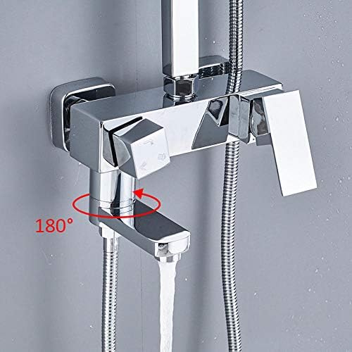 Durable Brass LED Bath Shower Faucet Set with 3-Way Mix Rainfall Spray