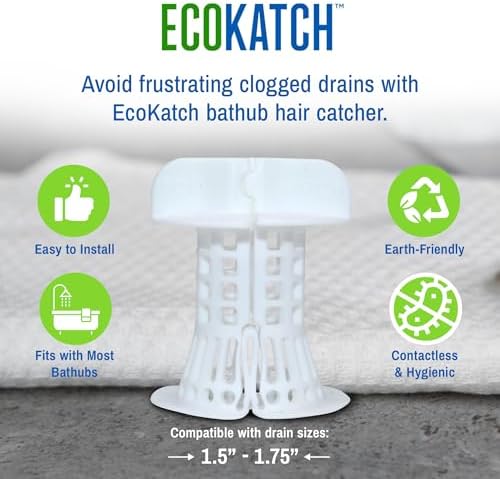 Polar White Bathtub Drain Hair Catcher