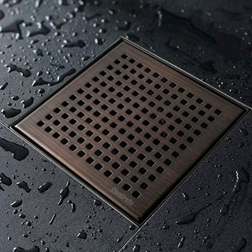 6-Inch Square Shower Drain Oil Rubbed Bronze