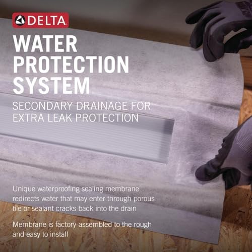 Delta 24-Inch Linear Shower Drain Wall Edge in Chrome