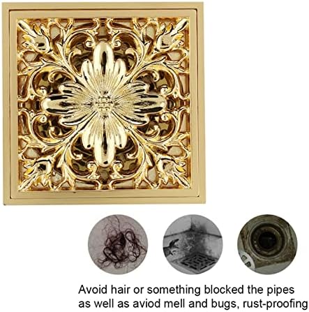 Jerliflyer Antique Square Floor Drain with Strainer for Bathroom Kitchen Use