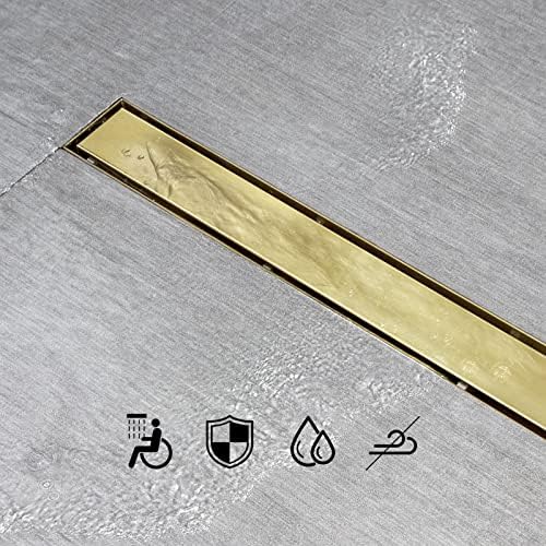 SaniteModar Gold Stainless Steel Linear Shower Drain Durable and Efficient