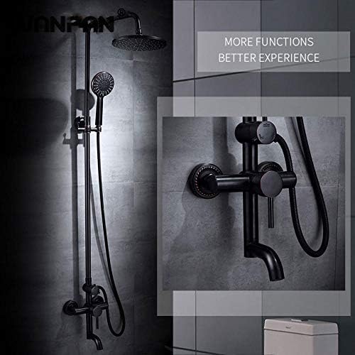 Gougeltd Bathtub Shower Faucet Set - Black Oil Rubbed Bronze with Rainfall Shower Head