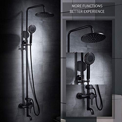 Gougeltd Bathtub Shower Faucet Set - Black Oil Rubbed Bronze with Rainfall Shower Head