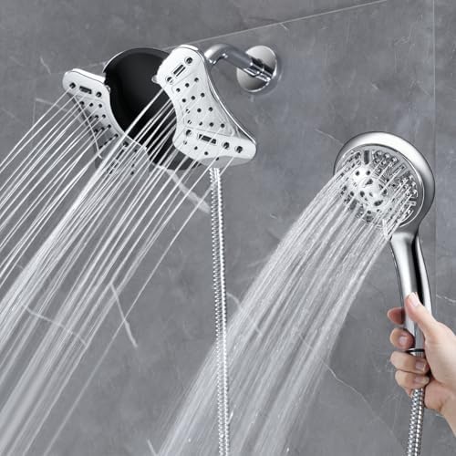 GRICH Dual 25GPM Shower Head Combo with 9 Spray Modes Versatile Powerful