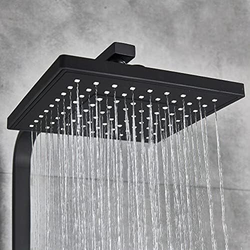 Gougeltd Rainfall Shower Faucet Set Matte Black