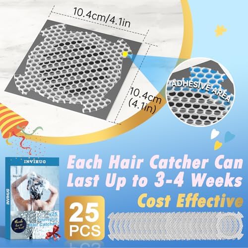 INVIHUG 25PackDisposable Drain Hair Catcher