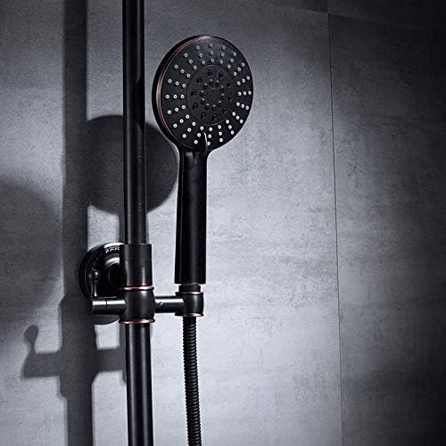 Gougeltd Bathtub Shower Faucet Set - Black Oil Rubbed Bronze with Rainfall Shower Head