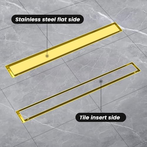 Dilvii 24-Inch Linear Drain Brushed Gold