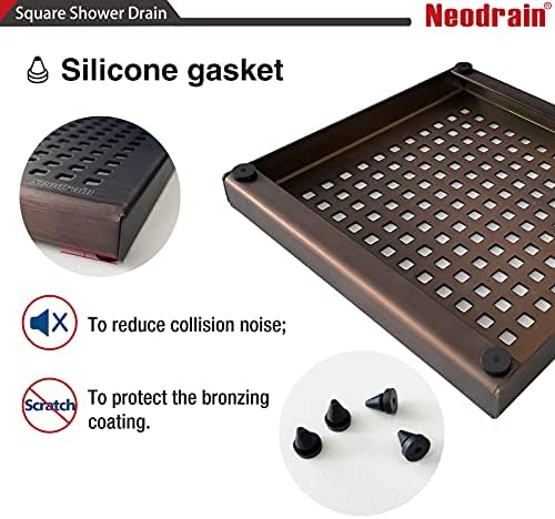 6-Inch Square Shower Drain Oil Rubbed Bronze