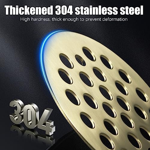 Durable 425-Inch Screw-In Shower Strainer Brushed Gold for Bathroom Enhancements