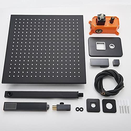 Black Ceiling-mounted Shower System Rainflow with Mixing Head