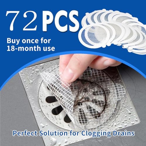 72 Piece Mesh Shower Drain Hair Catcher