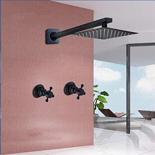 Black Ultra-thin Shower Head Wall Mounted Bathroom Rainfall Faucet