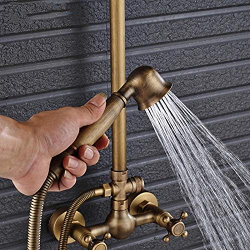 8 Rainfall Shower Head Set with antique brass finish
