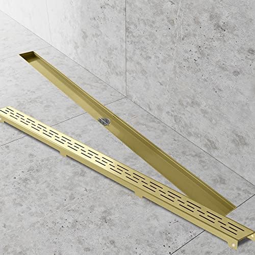 48-Inch Linear Shower Drain - stainless steel with hair strainer