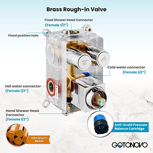 Gotonovo Push-button Rain Shower System