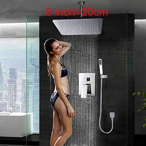 Huin 8 Inch Square Rainfall Ceiling Mounted Shower Trim System