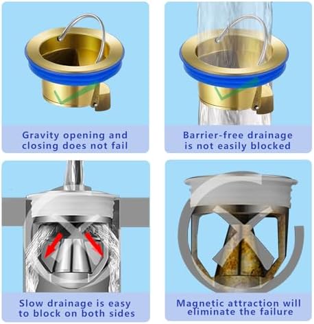 Premium Long-Lasting Gold-Plated Drain Backflow Preventer for Home Use