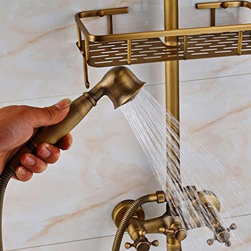Rainfall Shower Head 8-inch Round - Durable Brass with Bookshelf