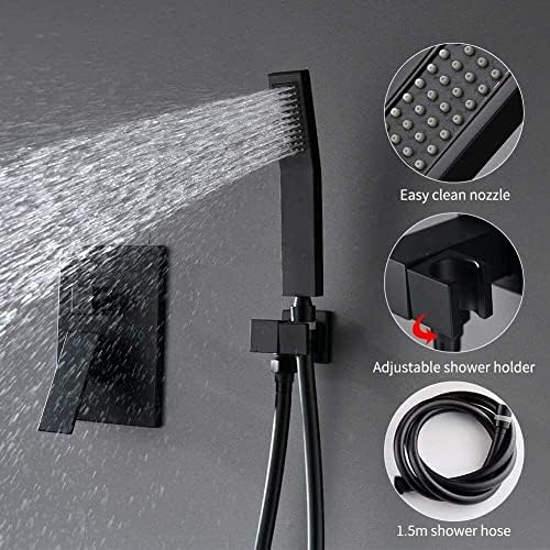 Black Ceiling-mounted Shower System Rainflow with Mixing Head