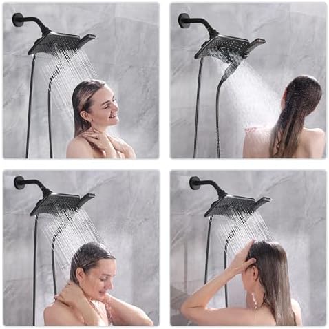 Dual-Spray Oil Rubbed Bronze Black Shower Head Set
