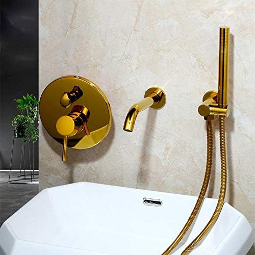 Brushed Gold Solid Brass Bathroom Shower Set
