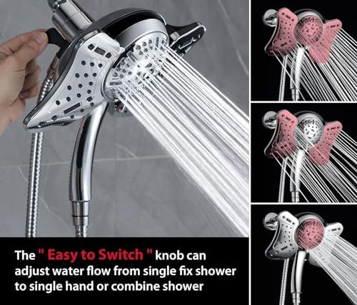 GRICH Dual 25GPM Shower Head Combo with 9 Spray Modes Versatile Powerful