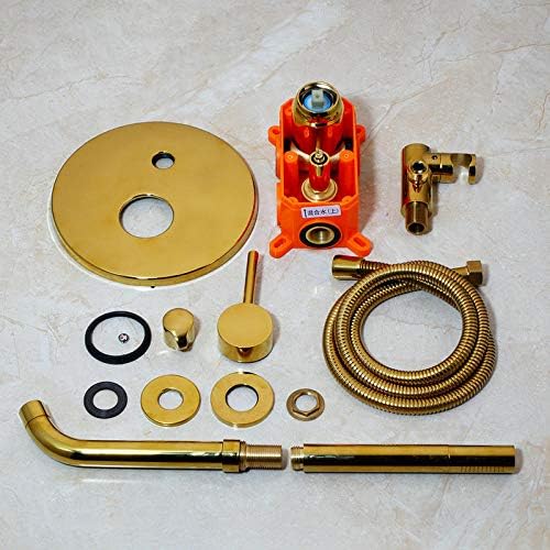 Brushed Gold Solid Brass Bathroom Shower Set