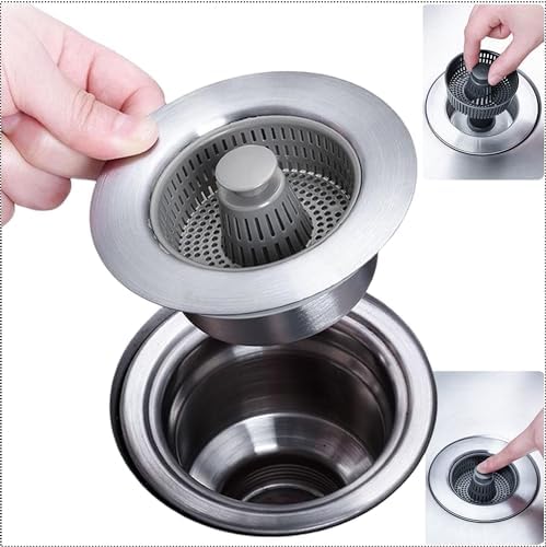 Effortless Kitchen Sink Overflow with QUALIALL 3-in-1 Strainer Stopper