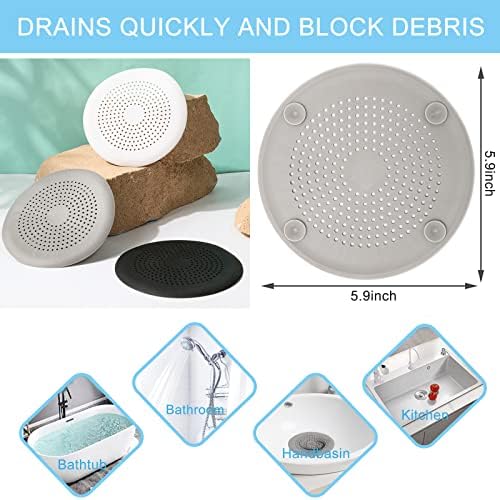 QiyuanLS 4-Pack Silicone Drain Hair Catchers for Kitchen Bath Use