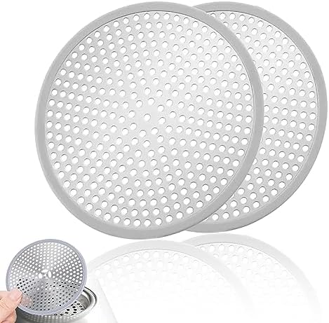2-Piece Stainless Steel Silicone Shower Drain Hair Catcher