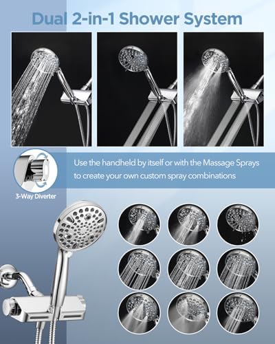 Massaging Dual Shower Head Spa Experience in the Washroom
