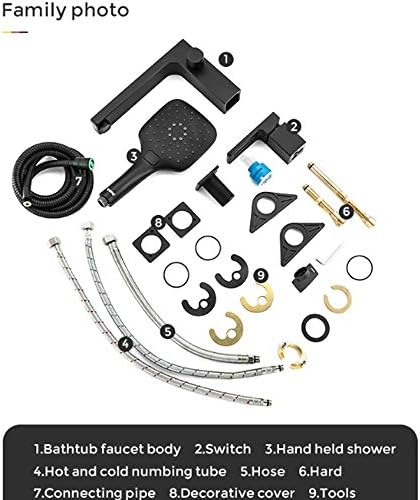 Premium High-Quality Compact Powerful Black Bathtub Faucet Set