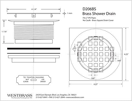 Durable 2 Brass Shower Drain