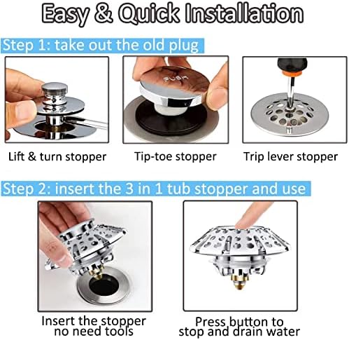Tub Stopper Drain Plug for Blocked Drains