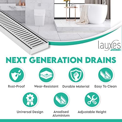 Lauxes Drains Linear Shower Drain 12 Inch Rustproof