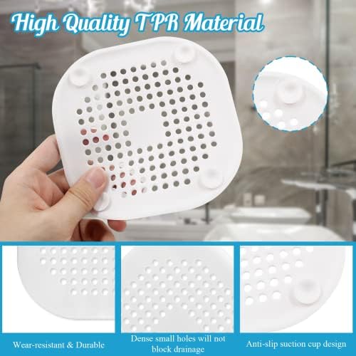 2Pcs Drain Cover System Hair Getter Long-Lasting 54 Inch Square White