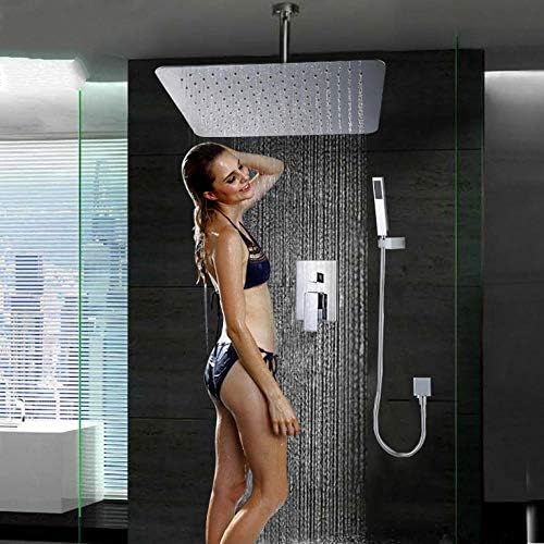 Huin 8 Inch Square Rainfall Ceiling Mounted Shower Trim System