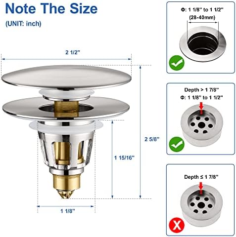 2-in-1 Universal Bath Sink Stopper