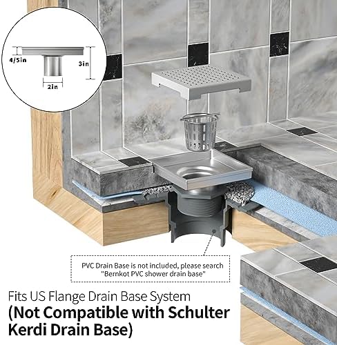 BernkotIP67 Stainless Steel Square Showers Drain